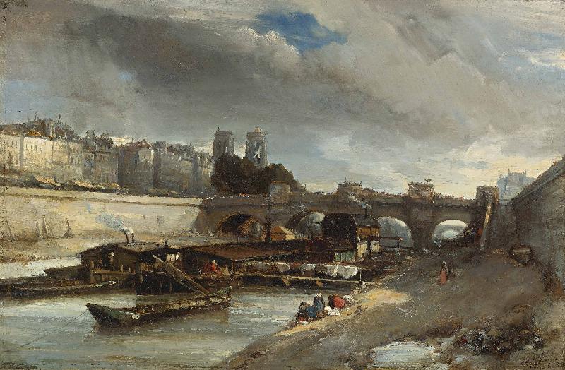 Johan Barthold Jongkind Boot wasplaats de buurt van de Pont Neuf china oil painting image